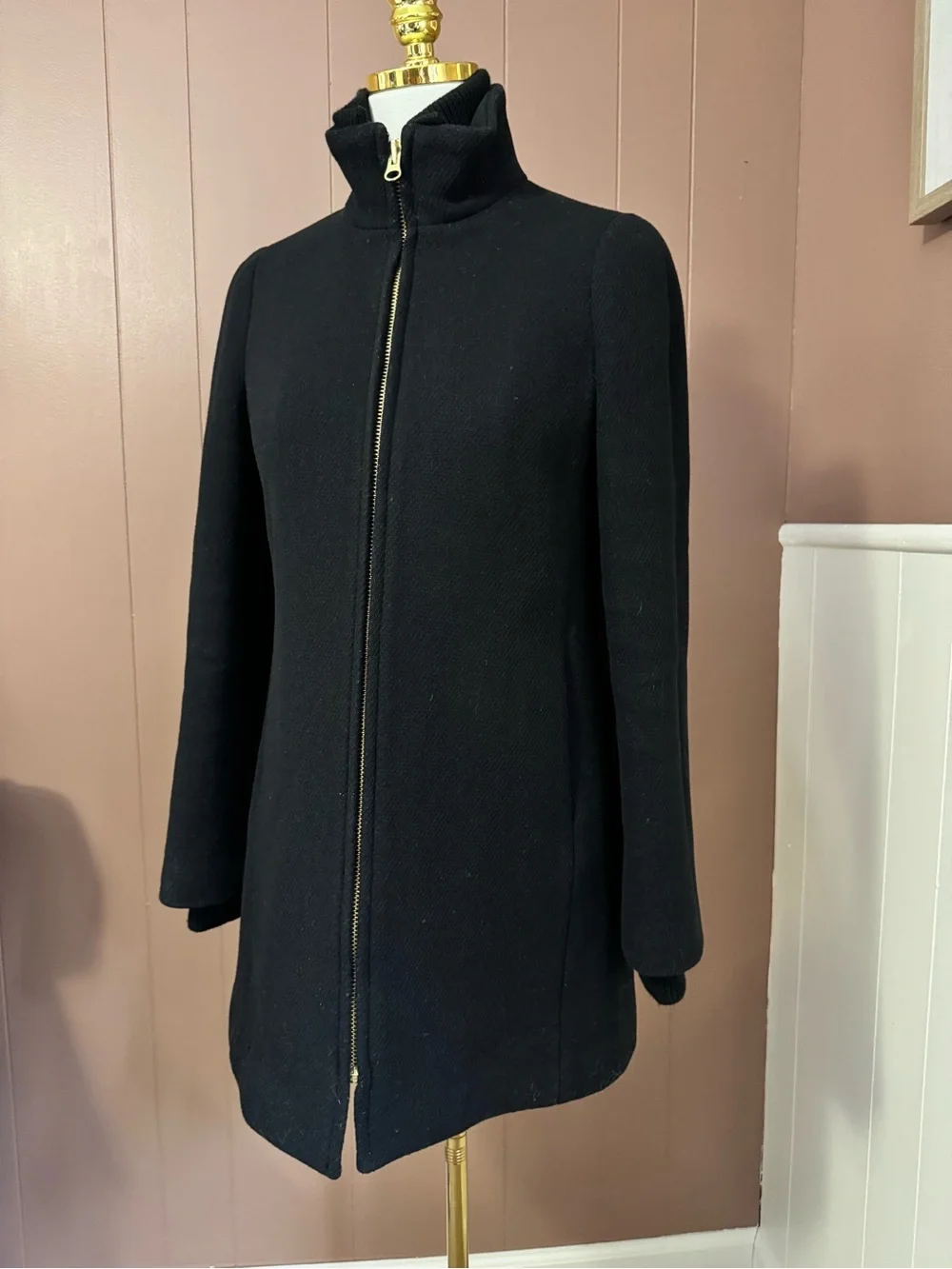 J. Crew Women’s Black Italian Wool Blend Lodge Coat - Picture 4 of 15